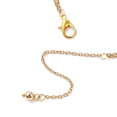 3Pcs 3 Styles Brass Clover Cross Moon Star Link 304 Stainless Steel Cable Chain Anklets for Women AJEW-AN00748-1