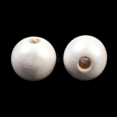 Spray Painted Wood European Beads WOOD-G029-08E-1