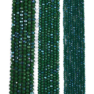 Electroplate Opaque Solid Color Glass Beads Strands EGLA-A044-P4mm-L09-1