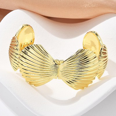 Brass Open Cuff Bangles for Women BJEW-M091-02G-1