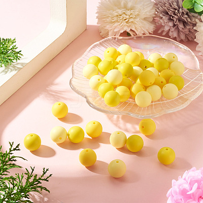45Pcs 3 Colors Round Silicone Focal Beads SIL-TAD0001-01D-1