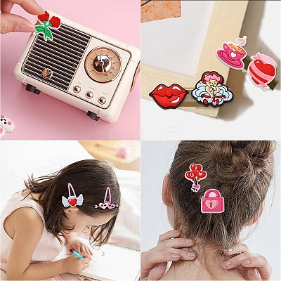 60Pcs 12 Styles Valentine's Day Theme PVC Cabochons FIND-CJ0011-21-1