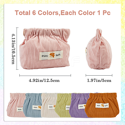 6pcs 6 styles Mini Cloth Printed Multipurpose Shrapnel Makeup Bags Change Purse ABAG-GF0001-25-1