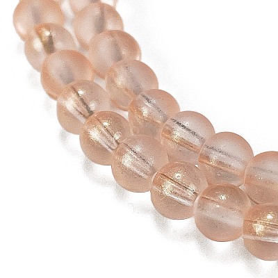 Frosted Transparent Glass Bead Strands GLAA-P065-6mm-05-1