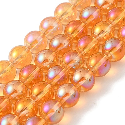 Transparent Electroplate Glass Beads Strands GLAA-T032-T8mm-C01-1