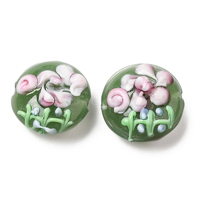 Handmade Bumpy Lampwork Beads Strands LAMP-K027-06I-1
