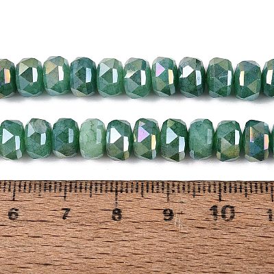 Electroplate Crackle Imitation Jade Glass Beads Strands EGLA-Q135-01A-C05-1