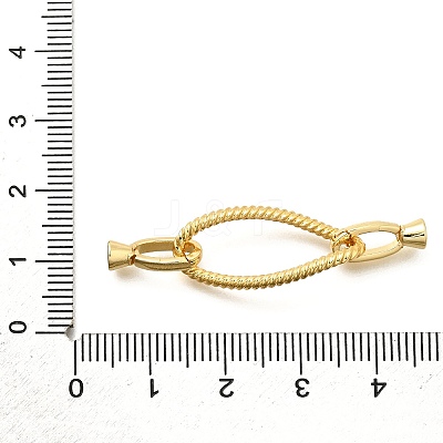 Teardrop Rack Plating Brass Fold Over Clasps KK-S508-22G-1