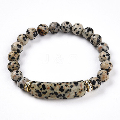 Natural Zebra Jasper Beads Stretch Bracelets BJEW-T022-04D-1