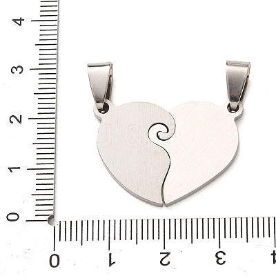 304 Stainless Steel Rhinestone Split Pendants STAS-F368-21P-1