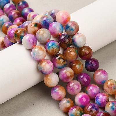 Natural White Jade Beads Strands G-Z097-A01-8mm-A-1