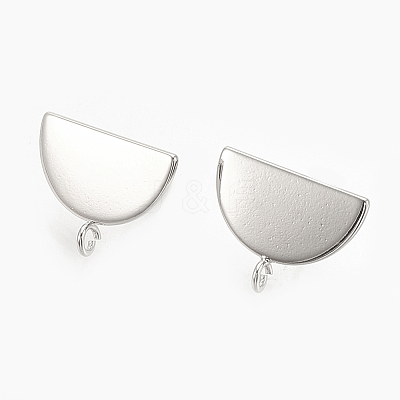 Brass Stud Earrings Findings KK-S345-191P-1