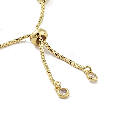 Adjustable Brass Round Beaded Slider Bracelets BJEW-D039-31C-G-1
