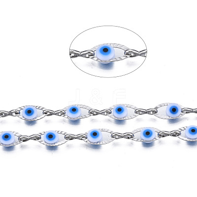 304 Stainless Steel Textured Oval Cable Chains CHS-T003-33P-01-1