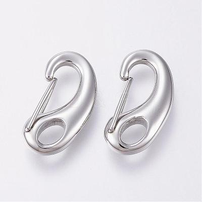 Tarnish Resistant 304 Stainless Steel Push Gate Snap Keychain Clasp Findings STAS-G039-03P-1