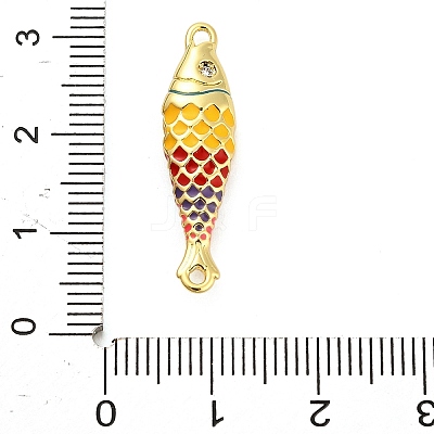 Brass Enamel Fish Connector Charms KK-H527-11G-01-1