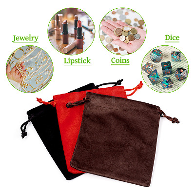 10Pcs Velvet Jewelry Drawstring Storage Pouches ABAG-TA0001-31B-1