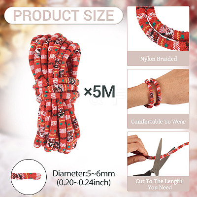 5M Ethnic Style Nylon Braided Round Cords OCOR-TA0003-21A-1