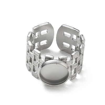 304 Stainless Steel Cuff Ring Components SA-CBA37BC-17B-P-1