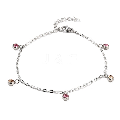 304 Stainless Steel Rhinestone Bracelets BJEW-Q038-10P-1