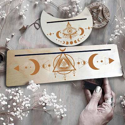 2Pcs 2 Style Natural Wood Card Stand for Tarot DJEW-GF0001-33I-1
