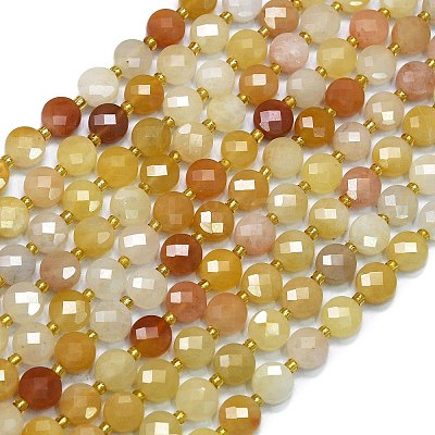 Natural Golden Silk Jade Beads Strands G-K389-B15-01-1