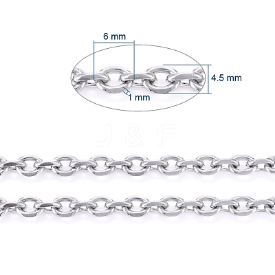 Tarnish Resistant 304 Stainless Steel Cable Chains CHS-P007-27P-03-1