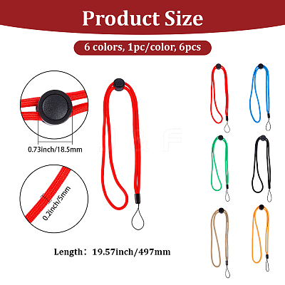 6Pcs 6 Colors Polyester Mobile Straps HJEW-GF0001-69-1