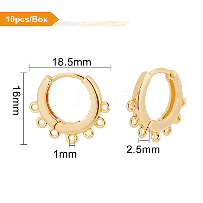 Brass Huggie Hoop Earring Findings KK-BC0006-25G-NF-1