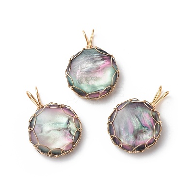 Resin Imitation Shell Pendants PALLOY-JF01851-1