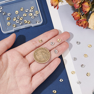 40Pcs 2 Colors Brass Spacer Beads KK-BC0012-75-1