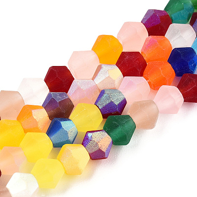 Imitate Austrian Crystal Bicone Frosted Glass Beads Strands GLAA-F029-TM3mm-A29-1