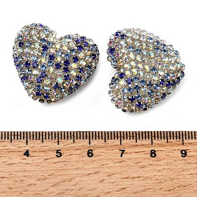 Sparkling Acrylic Heart Beads with Rhinestone Embellishment OACR-NH0001-02B-04-1