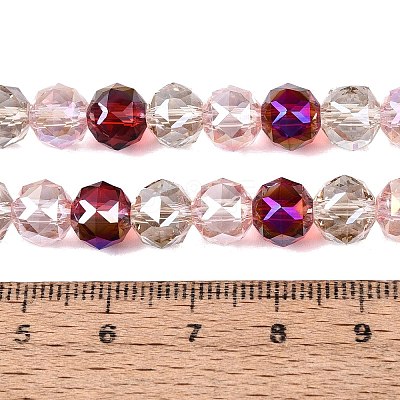 Electroplate Transparent Glass Beads Strands EGLA-Q135-8MM-C11-1