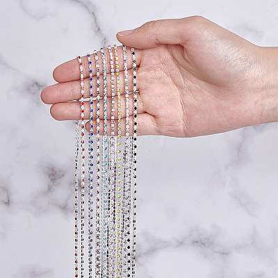16 Yards 8 Colors Iron Rhinestone Cup Chains CH-NB0001-03-1
