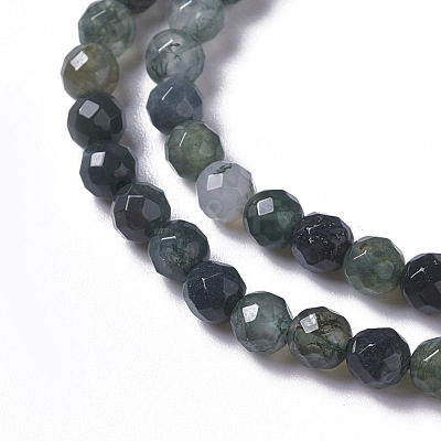 Natural Moss Agate Beads Strands X-G-F596-21-3mm-1
