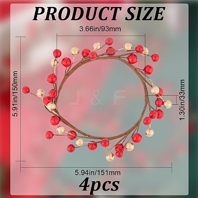 Plastic Artificial Berry Candle Ring AJEW-WH0401-05-1