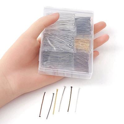 600Pcs 6 Colors Iron Flat Head Pins IFIN-YW0001-97-1