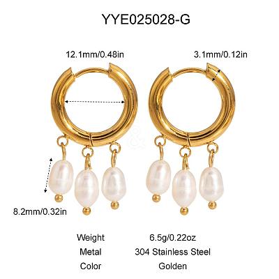 Fashionable 304 Stainless Steel Rice Chandelier Earrings HF3347-1-1