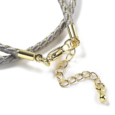 Polyester Cord Braided Necklace Makings MAK-L043-03G-25-1