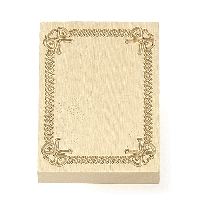 Rectangle Flower Frame Brass Stamp Heads AJEW-M037-04G-01-1