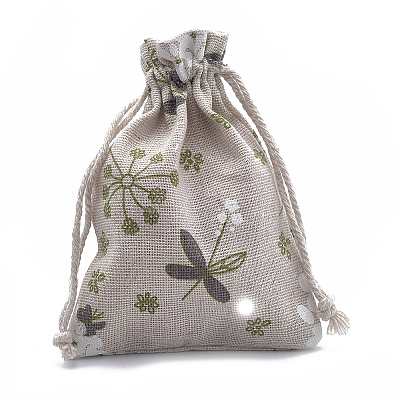Polycotton(Polyester Cotton) Packing Pouches Drawstring Bags ABAG-T006-A07-1