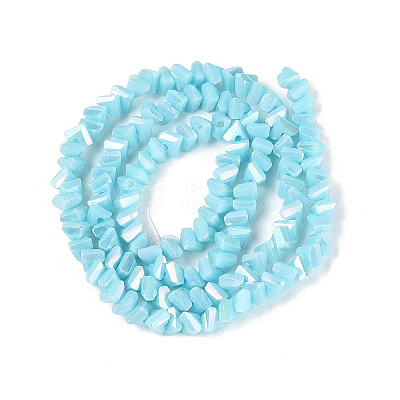 Electroplate Opaque Glass Beads Strands EGLA-Q139-01A-C15-1