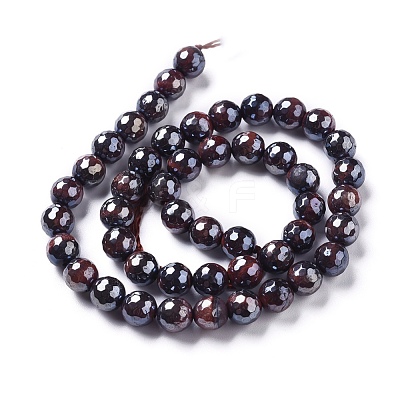 Electroplated Natural Tiger Eye Beads Strands G-F660-02-12mm-1