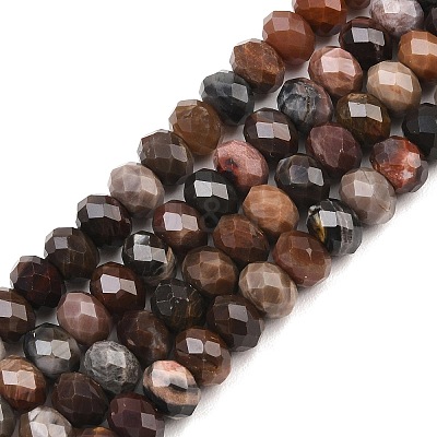 Natural Petrified Wood Beads Strands G-C259-A28-5x8mm-1