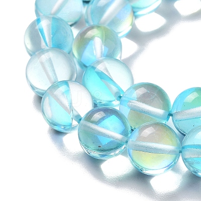 Synthetic Moonstone Beads Strands G-P528-J03-17-1