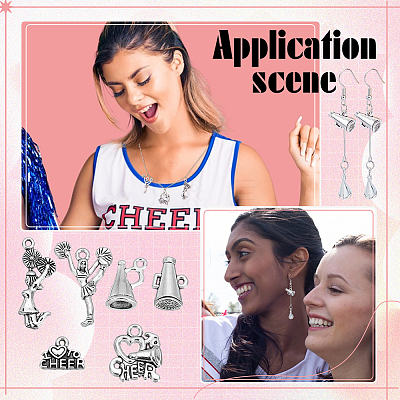 72Pcs 6 Style Cheerleading Series Alloy Pendants FIND-UN0006-94-1