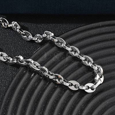 6MM 304 Stainless Steel Oval Link Chain Bracelets SA-CBA2696-19P-1