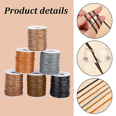 6 Rolls 6 Styles 50M Flat PVC Cords OCOR-PH0002-55-1