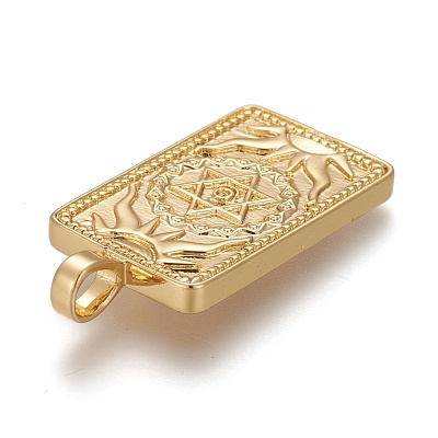 Brass Micro Pave Clear Cubic Zirconia Pendants ZIRC-Z004-01G-1